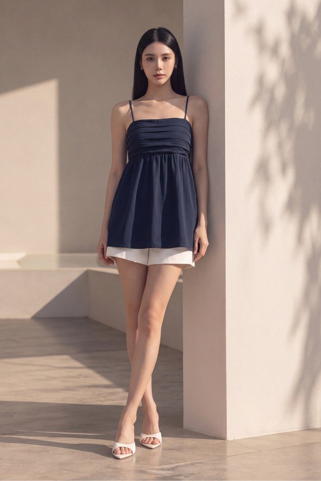 TAHARA TUNIC PADDED TOP (NAVY)