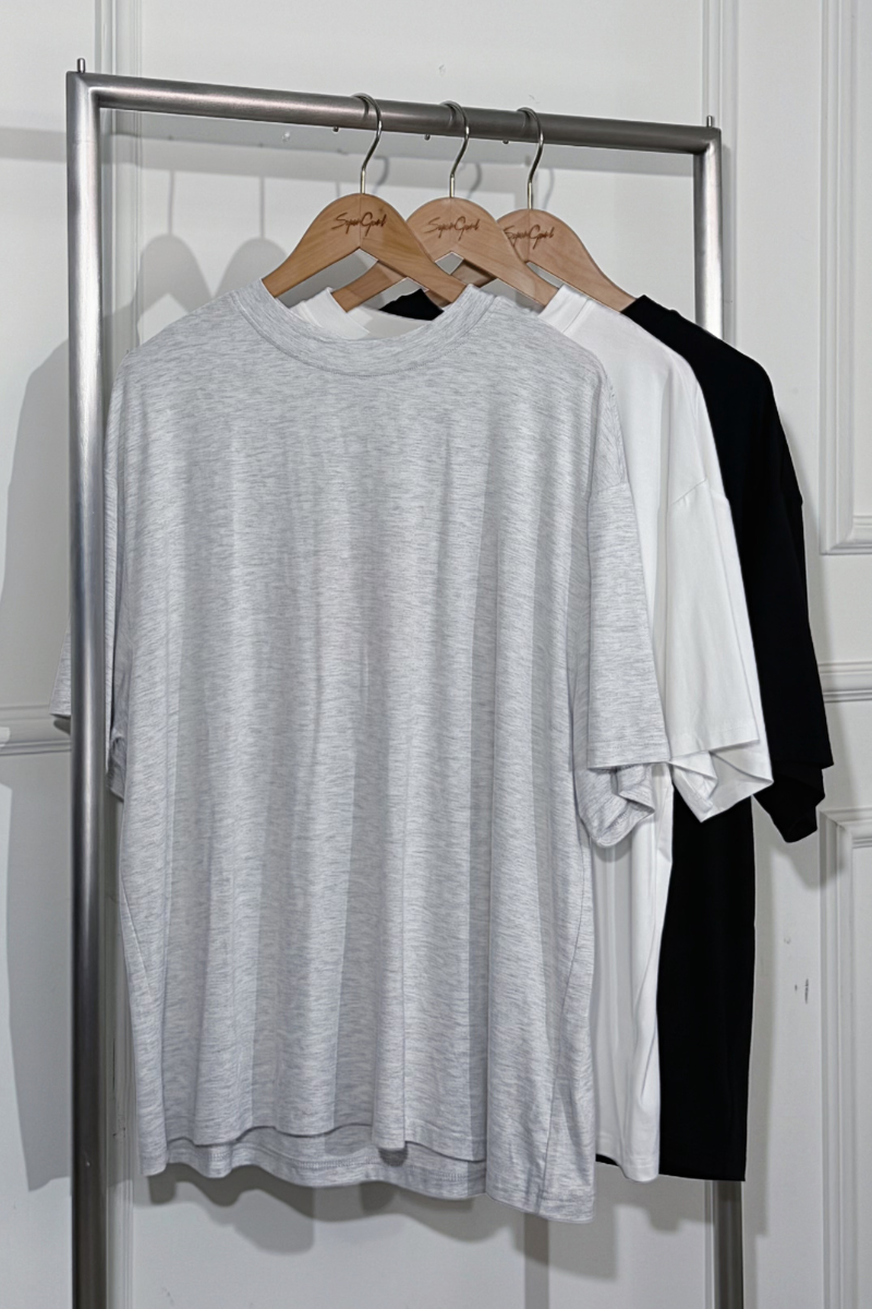 OLSEN OVERSIZED T-SHIRT (LIGHT HEATHER GREY)