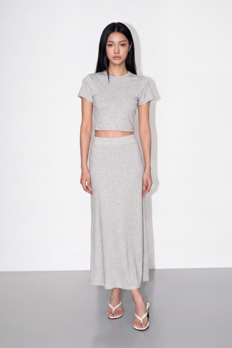 BINA BABY TEE (LIGHT HEATHER GREY)