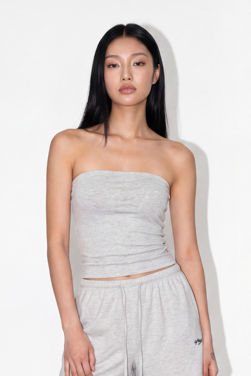 TOVI TUBE PADDED TOP (LIGHT HEATHER GREY)
