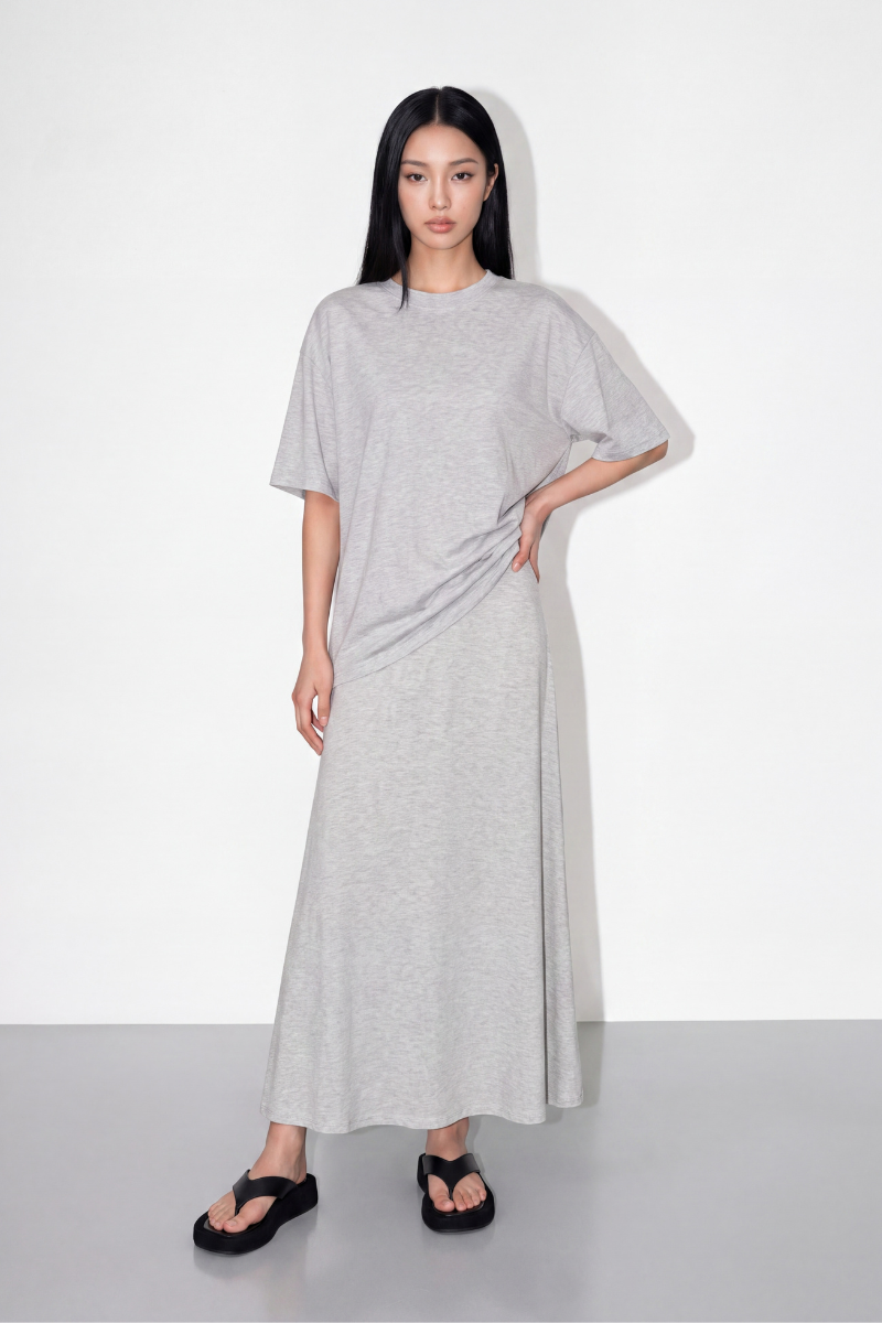 OLSEN OVERSIZED T-SHIRT (LIGHT HEATHER GREY)