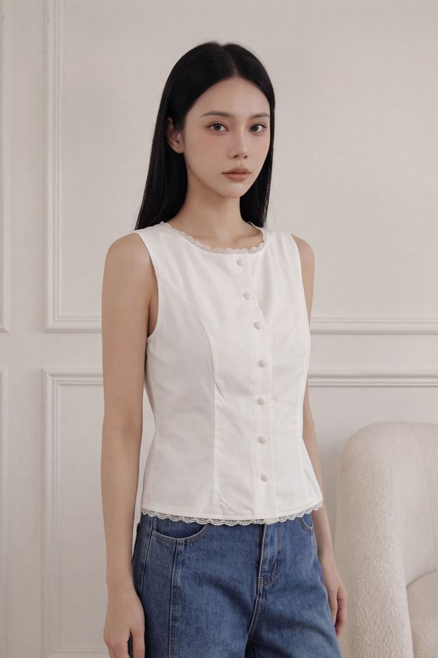 LEONIE LACE TOP (WHITE)