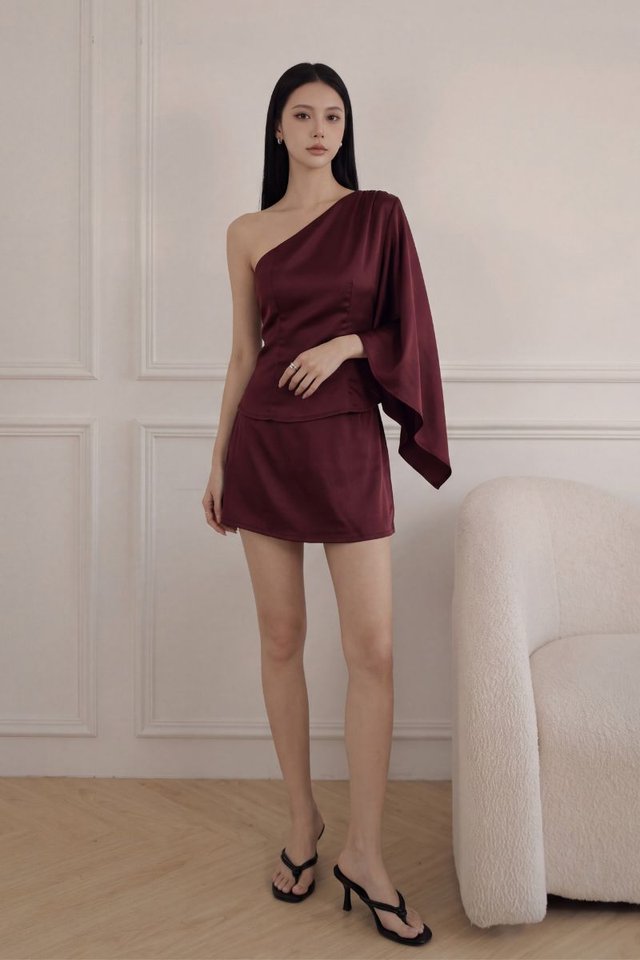 TERESA TOGA PADDED TOP (MERLOT)
