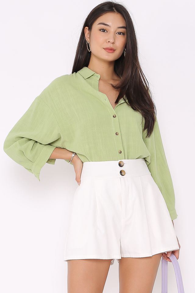LOREL LINEN SHIRT (GRAPE GREEN)
