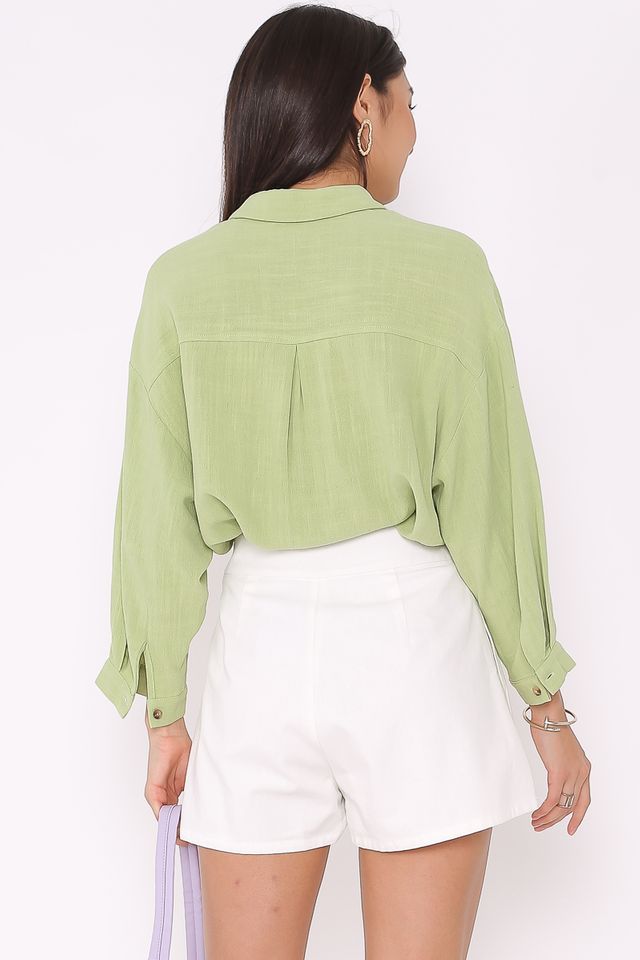 LOREL LINEN SHIRT (GRAPE GREEN)