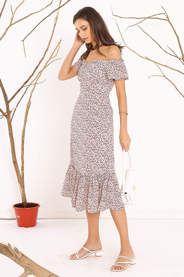 FAITH FLORAL DRESS (DUSTY PINK)