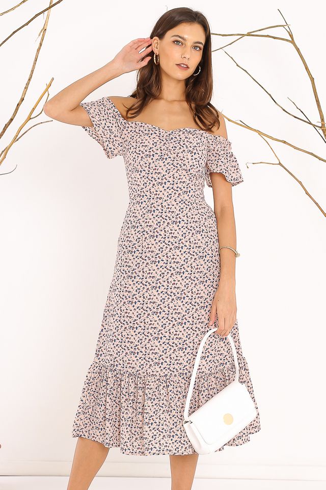 FAITH FLORAL DRESS (DUSTY PINK)