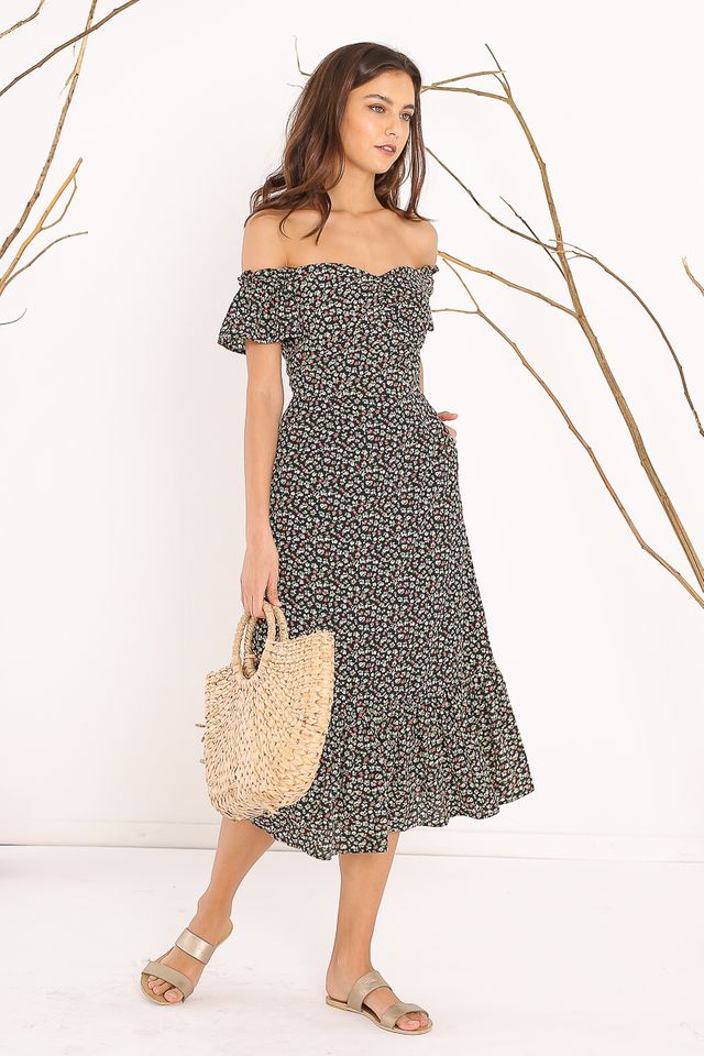 FAITH FLORAL DRESS (BLACK)