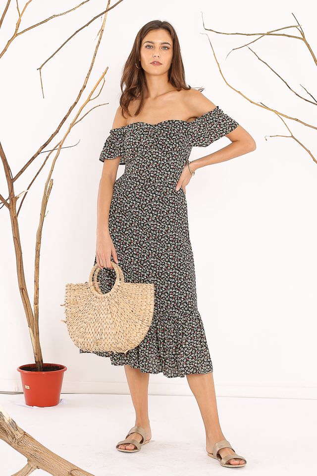 FAITH FLORAL DRESS (BLACK)