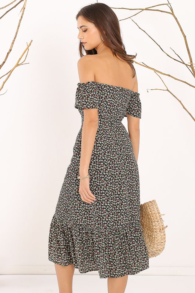 FAITH FLORAL DRESS (BLACK)