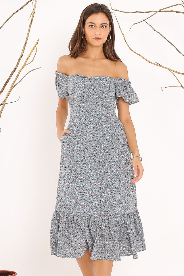 FAITH FLORAL DRESS (BABY BLUE)