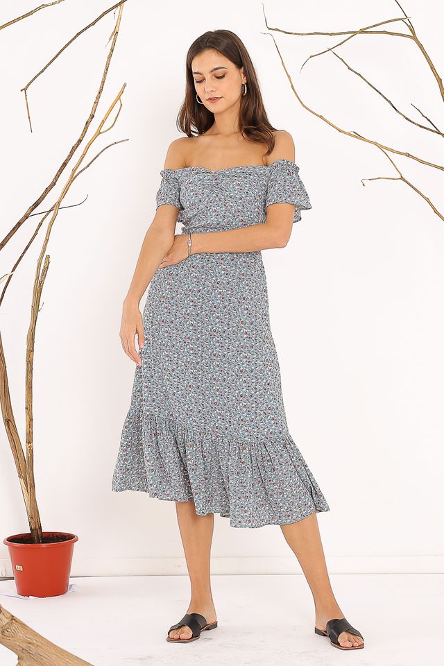 FAITH FLORAL DRESS (BABY BLUE)