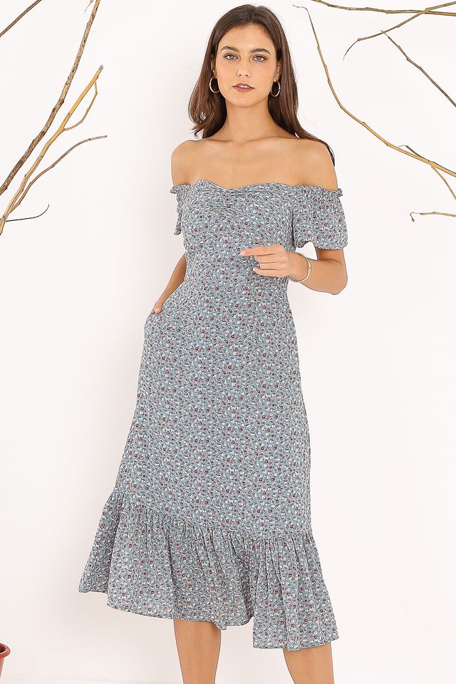 FAITH FLORAL DRESS (BABY BLUE)