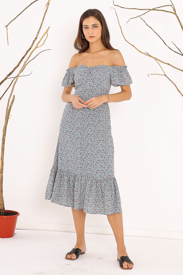 FAITH FLORAL DRESS (BABY BLUE)