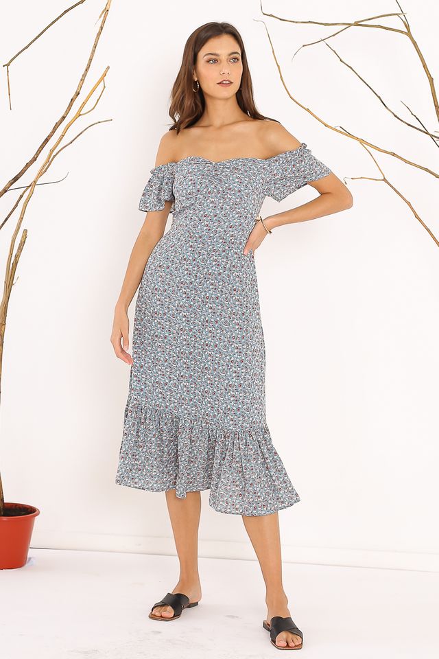 FAITH FLORAL DRESS (BABY BLUE)