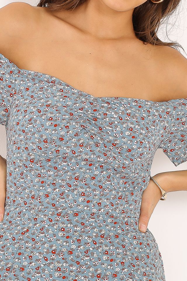 FAITH FLORAL DRESS (BABY BLUE)