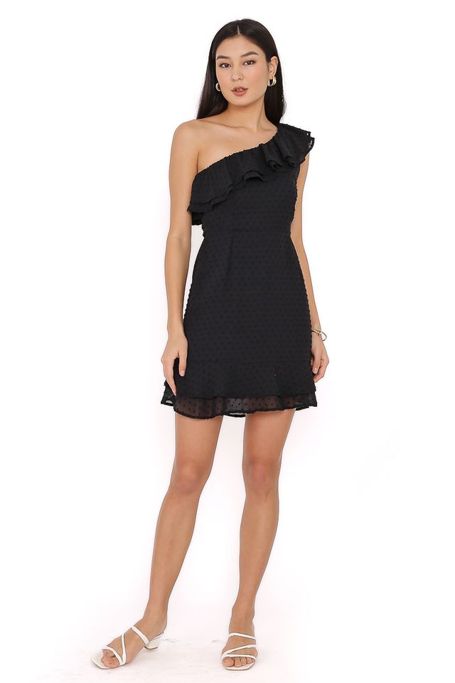 SYLVIA SWISS DOT DRESS (BLACK)