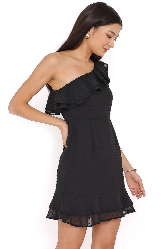 SYLVIA SWISS DOT DRESS (BLACK)