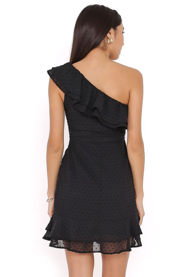 SYLVIA SWISS DOT DRESS (BLACK)