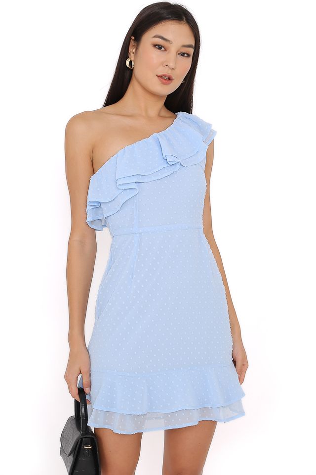 SYLVIA SWISS DOT DRESS (BABY BLUE)