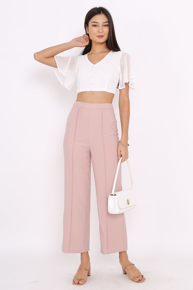 STEFFI SWISS DOT CROP TOP (WHITE)