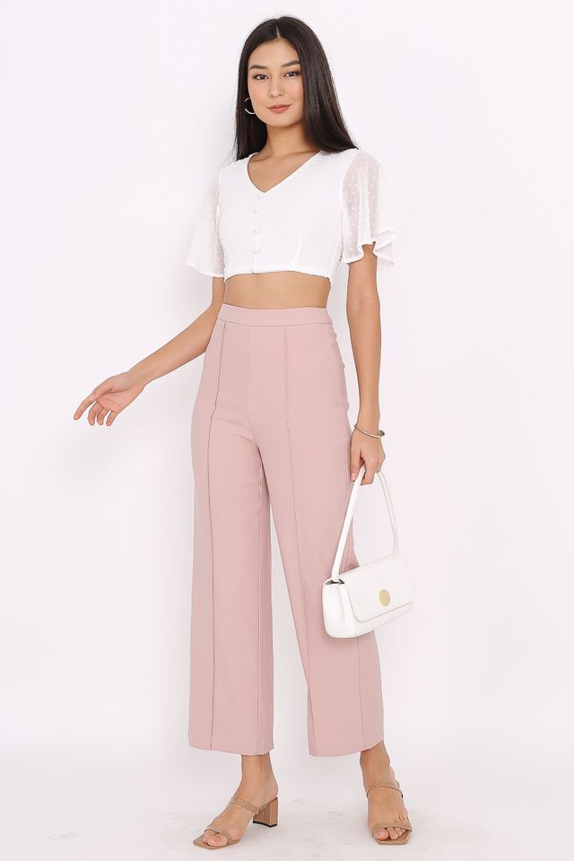 STEFFI SWISS DOT CROP TOP (WHITE)