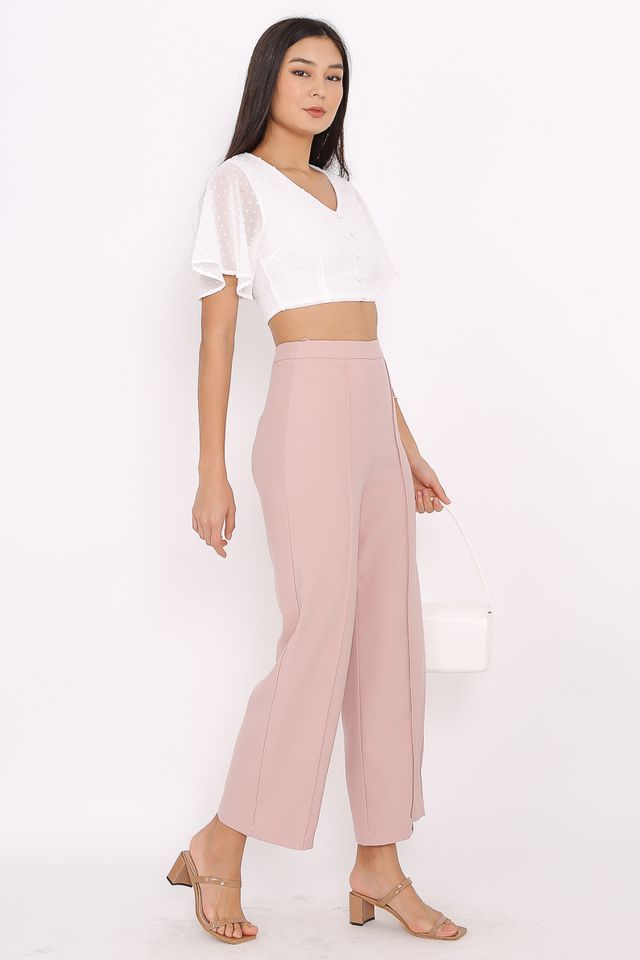 STEFFI SWISS DOT CROP TOP (WHITE)
