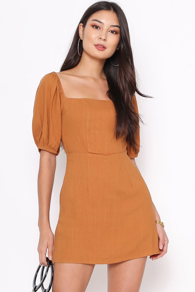 LANY SKORTS MINI DRESS (CARAMEL BROWN)