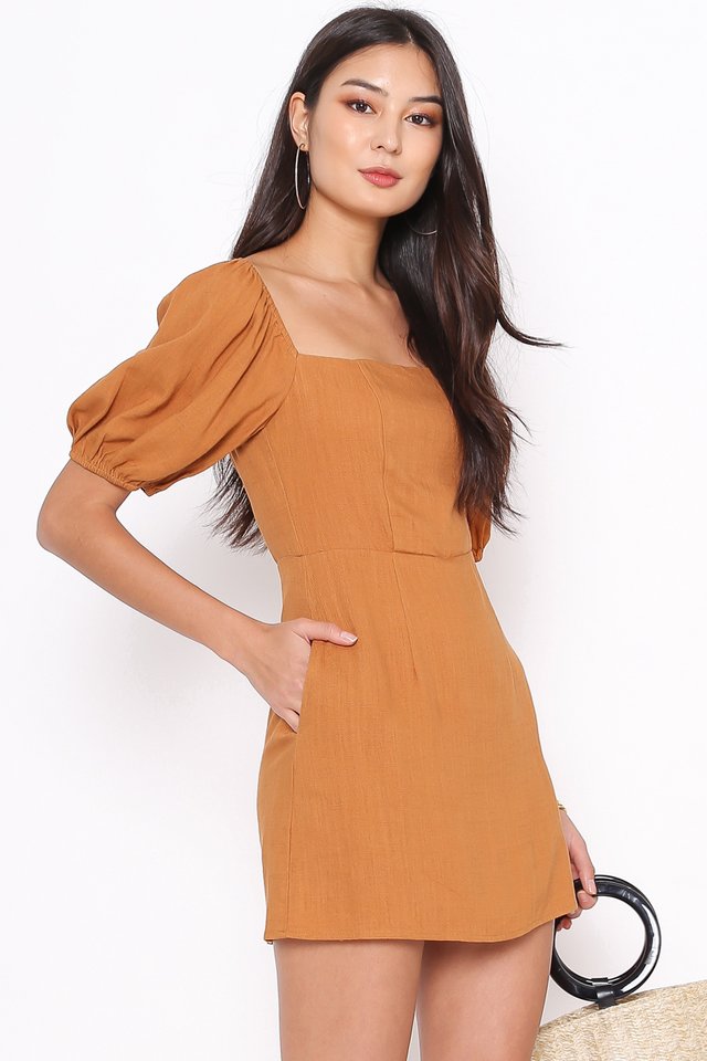 LANY SKORTS MINI DRESS (CARAMEL BROWN)