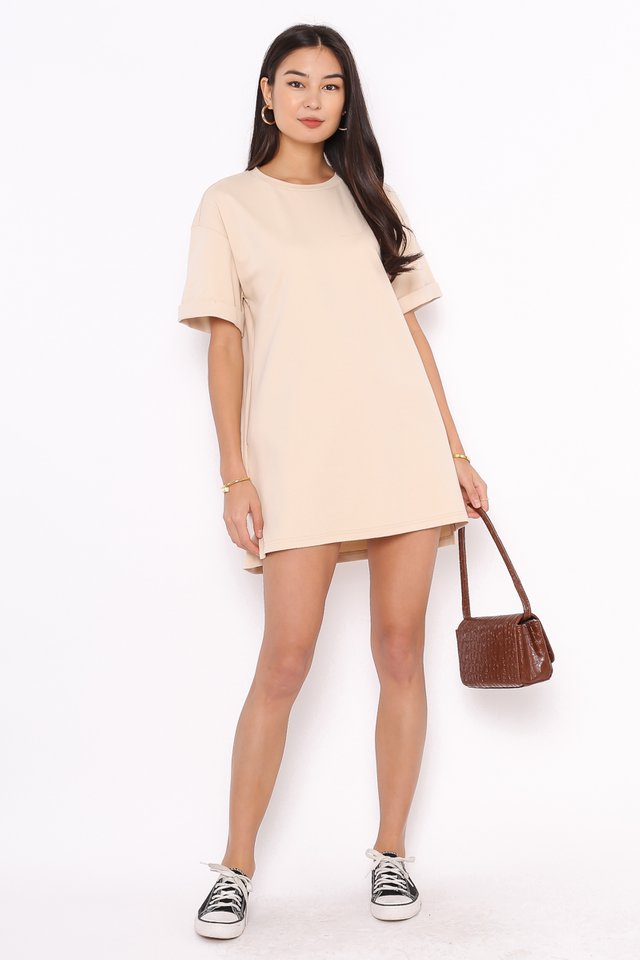 CASSIE SHIRT DRESS (MILK TEA) 
