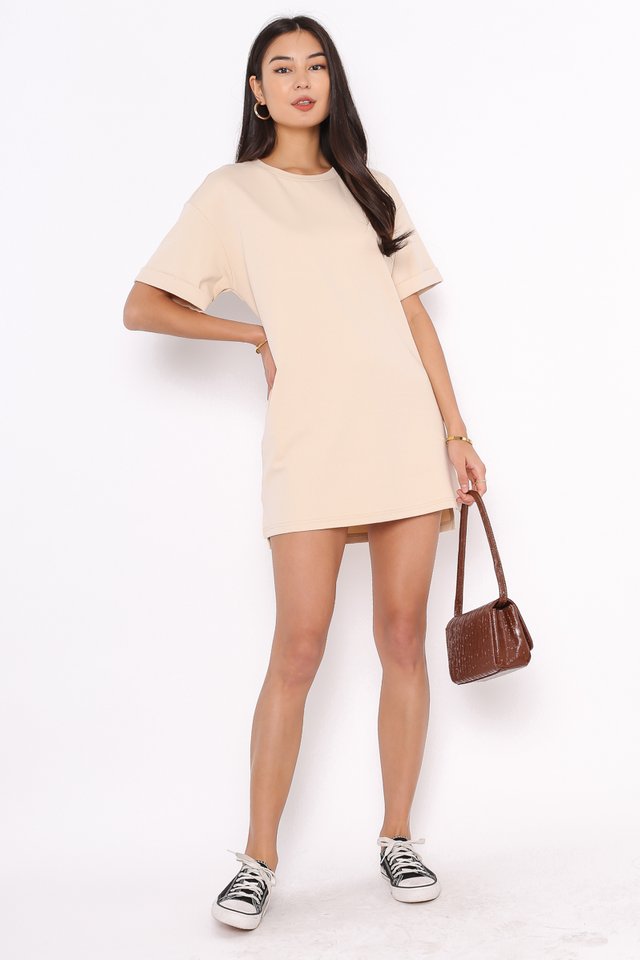 CASSIE SHIRT DRESS (MILK TEA) 