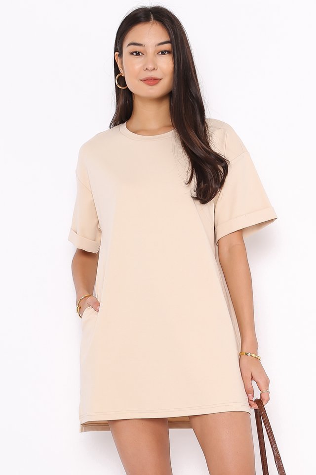 CASSIE SHIRT DRESS (MILK TEA) 