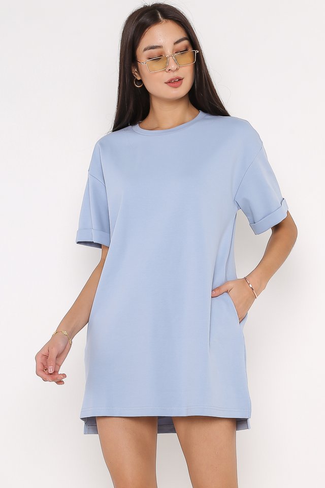 CASSIE SHIRT DRESS (LIGHT STEEL BLUE)