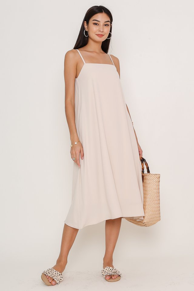 TALLULA TENT DRESS (MILK TEA BEIGE)
