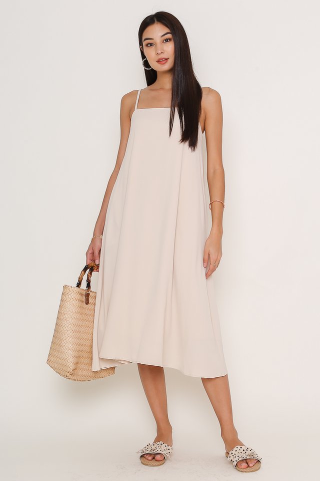 TALLULA TENT DRESS (MILK TEA BEIGE)