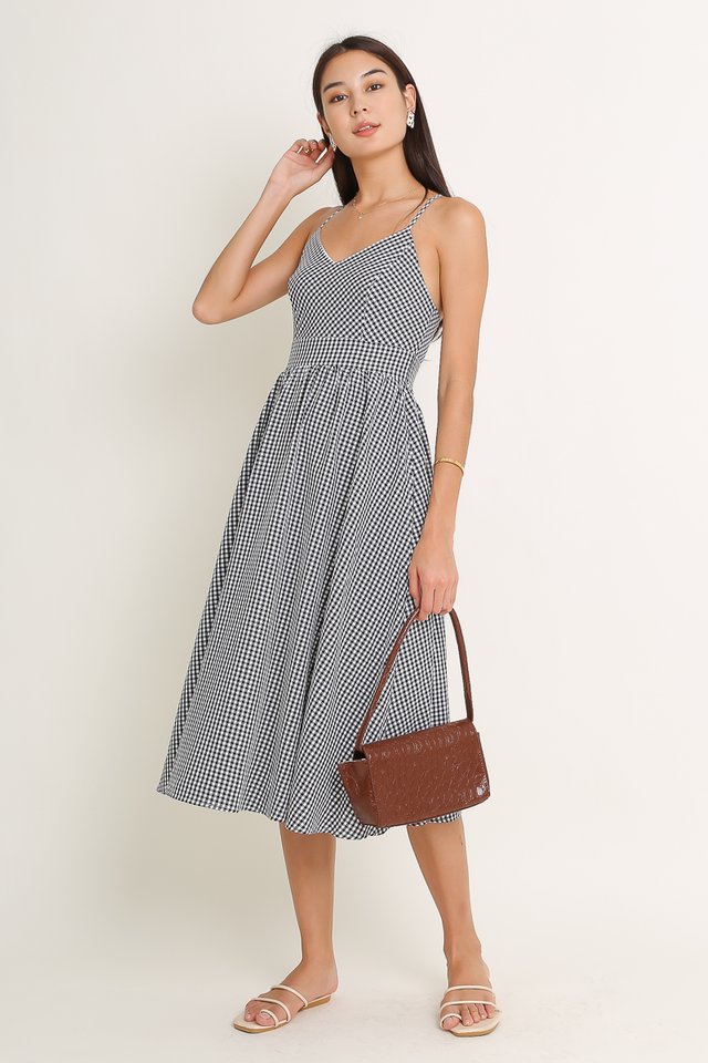 GEORGIA GINGHAM MIDI (BLACK CHECK)