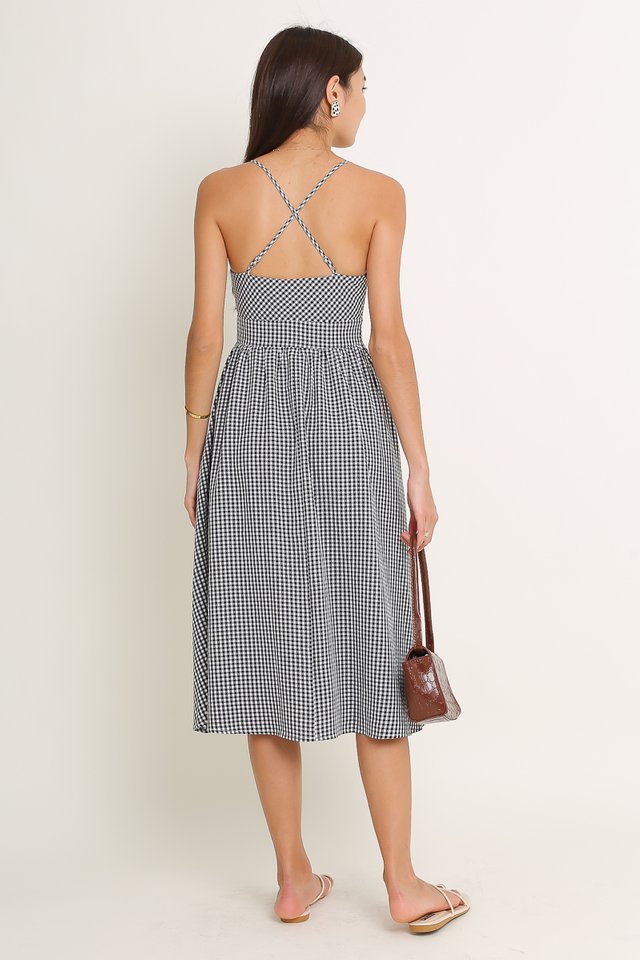 GEORGIA GINGHAM MIDI (BLACK CHECK)
