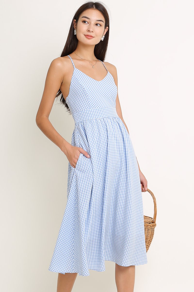 Gingham midi hot sale