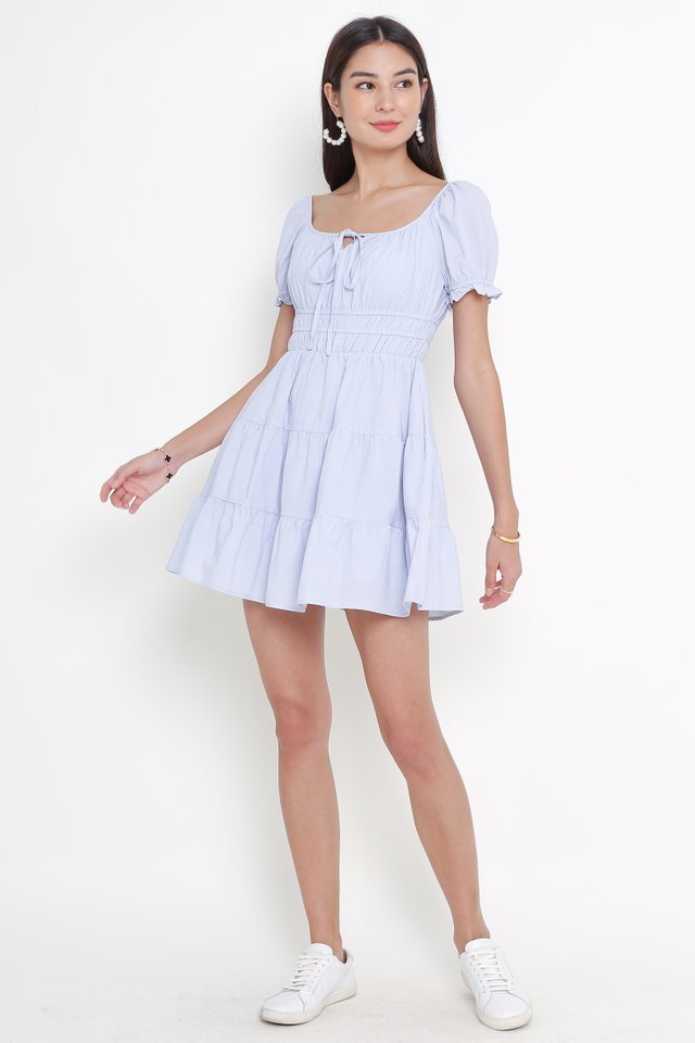SALLY SKATER TIERED DRESS (BABY BLUE)