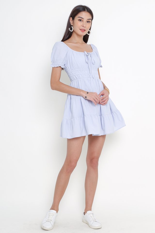 SALLY SKATER TIERED DRESS (BABY BLUE)