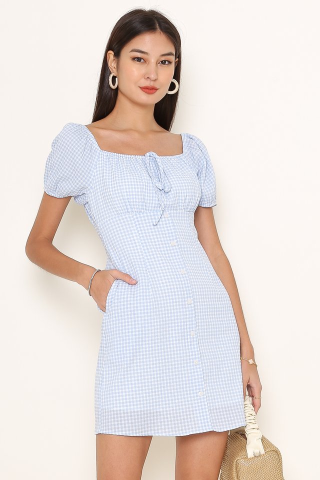 GEMMA GINGHAM DRESS (BLUE CHECK)