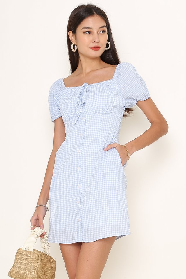 GEMMA GINGHAM DRESS (BLUE CHECK)