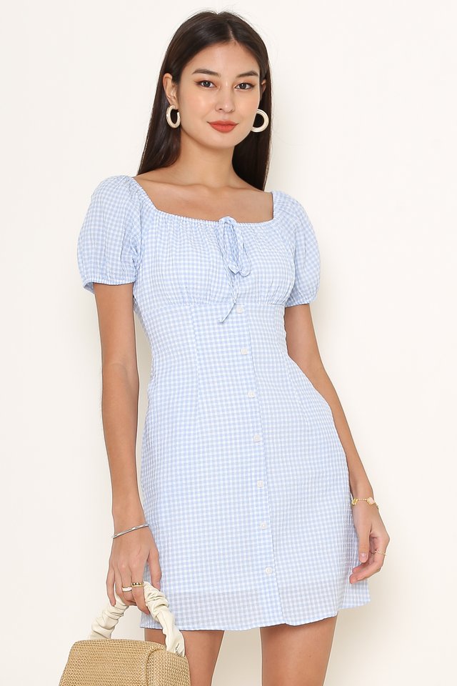 GEMMA GINGHAM DRESS (BLUE CHECK)