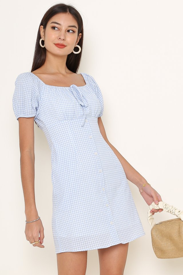 GEMMA GINGHAM DRESS (BLUE CHECK)