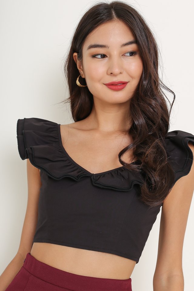 FLUTE FLUTTER TOP (BLACK)