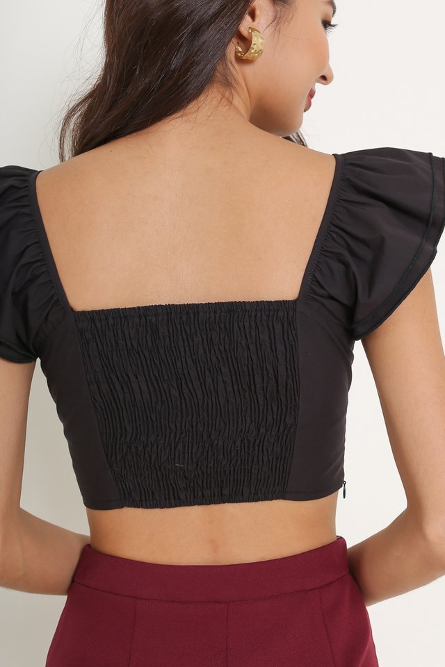FLUTE FLUTTER TOP (BLACK)