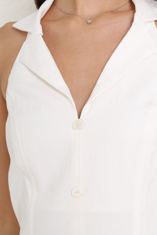HEIDI HALTER NECK DRESS (WHITE)