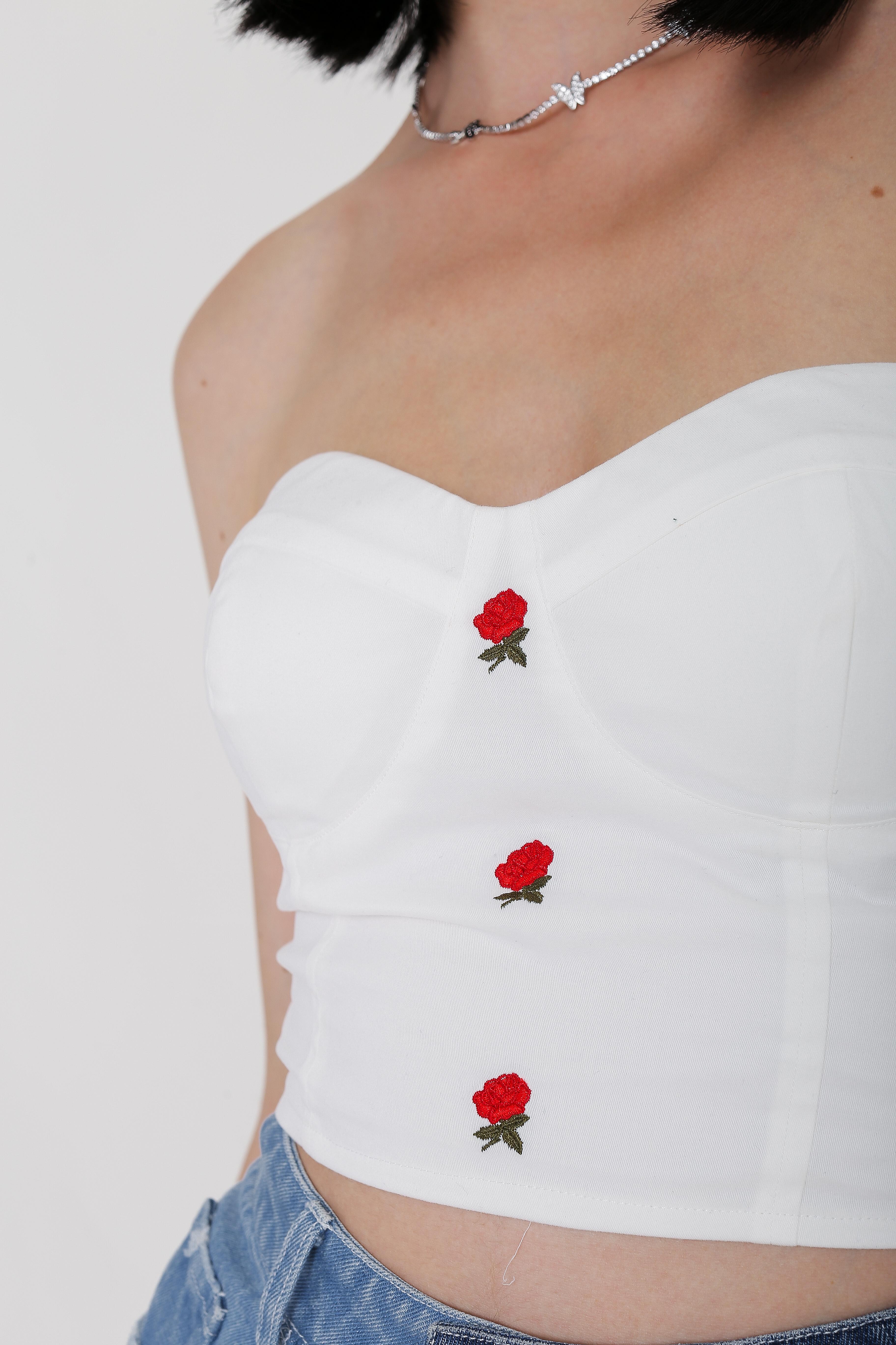 ROSE TUBE TOP (WHITE) 