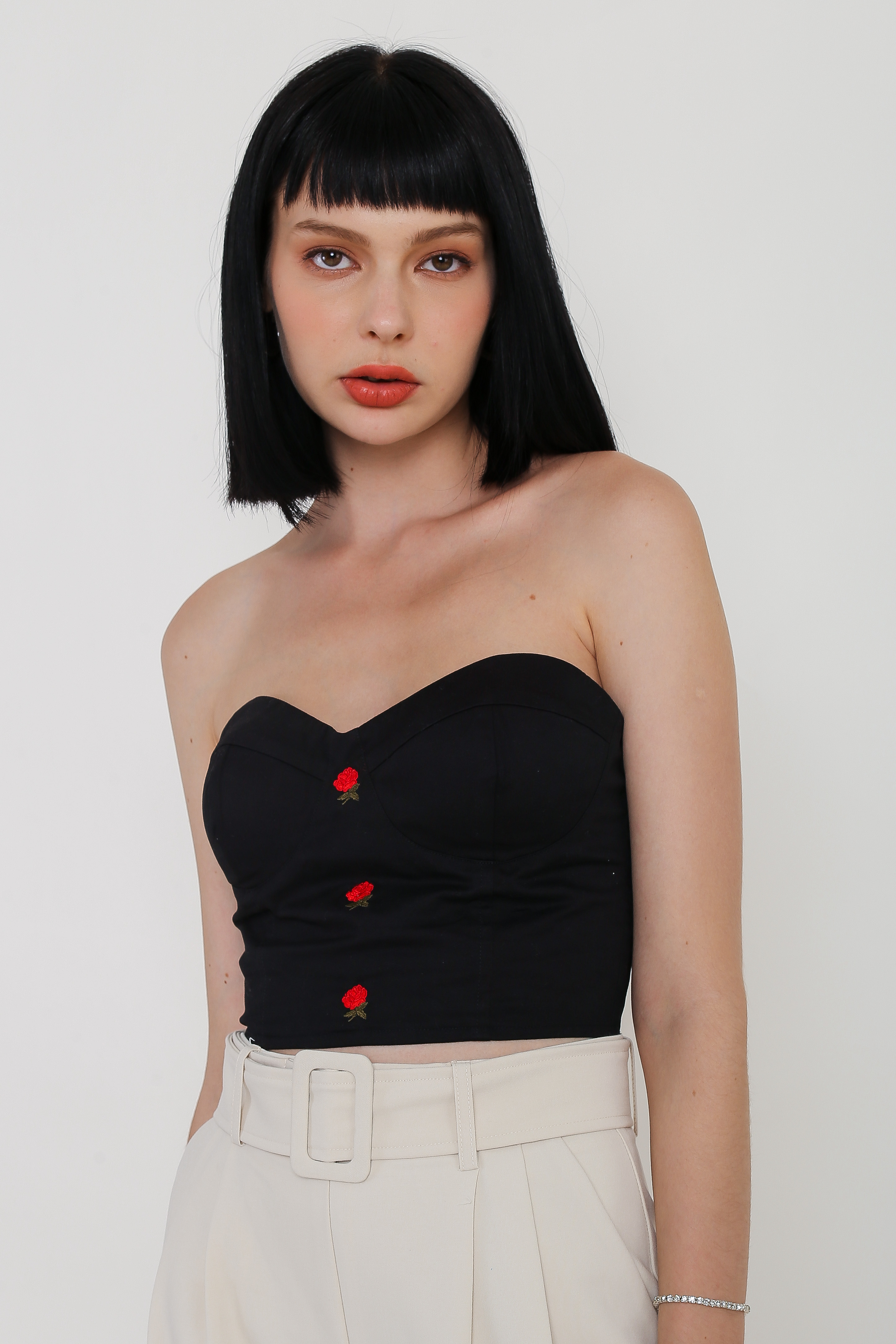 ROSE TUBE TOP (BLACK)