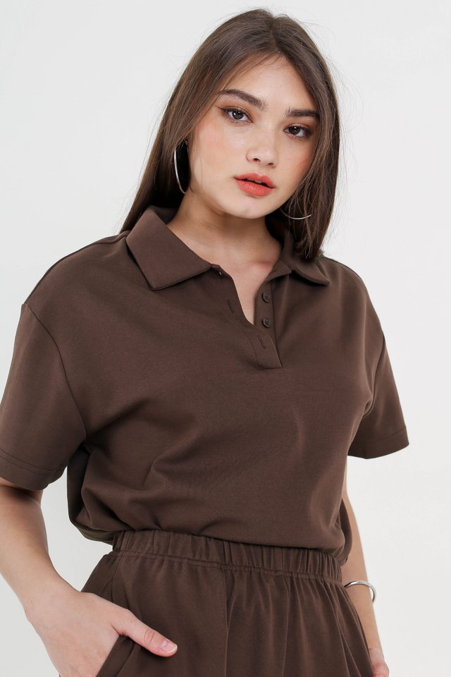 PORTER POLO T-SHIRT (WALNUT BROWN)